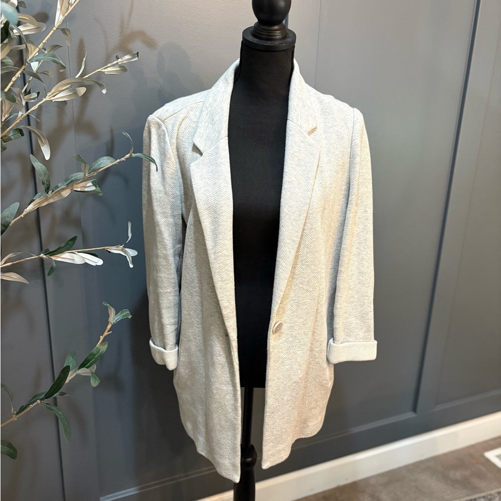 LOFT Gray Sweatshirt Blazer